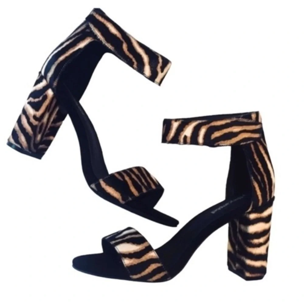 Jeffrey Campbell Zebra Heeled Calf Hair Sandal NIB *Price is Firm